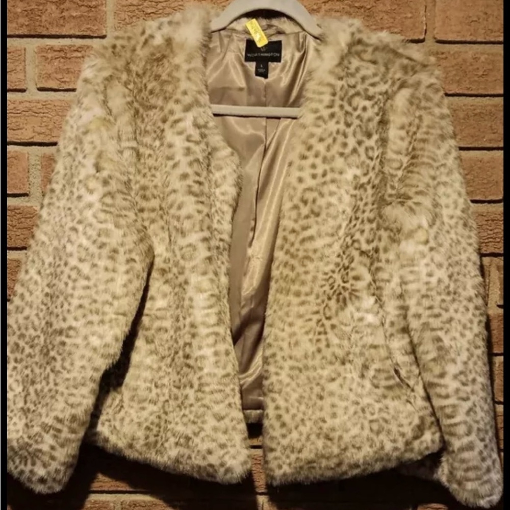 Worthington Leopard Print Faux Fur Jacket Coat - SALE - MAKE ANY OFFER